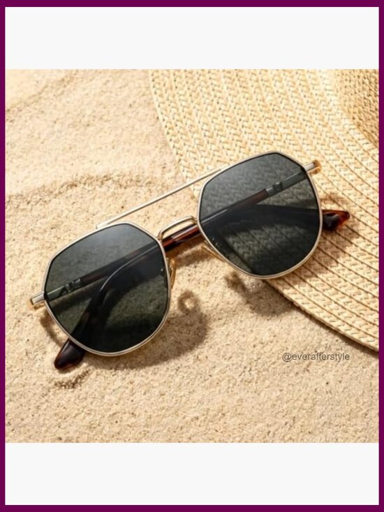 Polarized Aviator Sunglasses with UV400 Protection, Acetate Arms Metal Frame main image 6